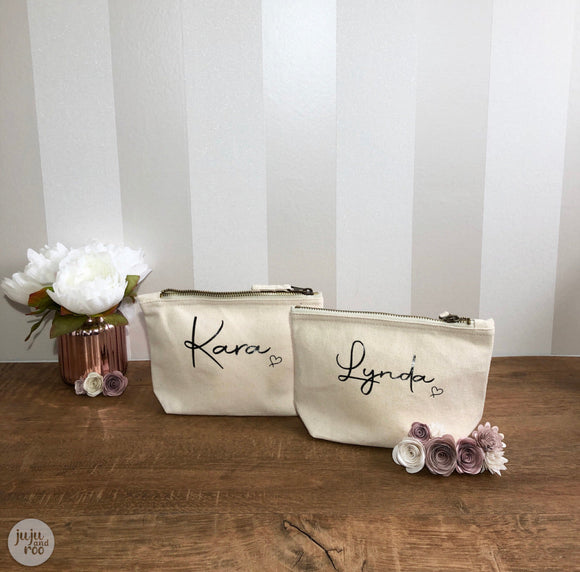 personalised accessory bag - cream