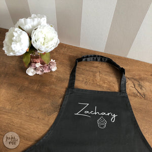 personalised children’s apron - slate grey