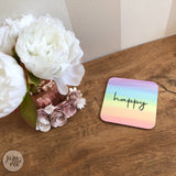 rainbow paint strokes - coaster