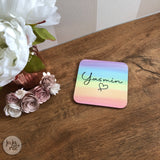 rainbow paint strokes - coaster