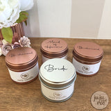 personalised bridal party - soy wax candle