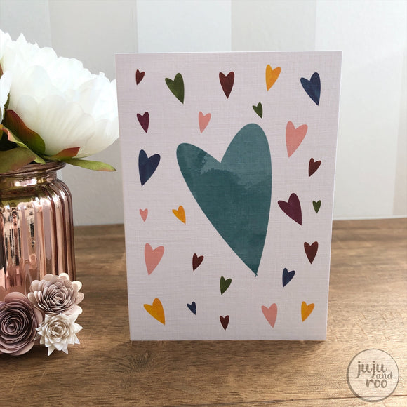 rainbow hearts - card